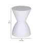 Hillary 17 Inch Side Table Indoor Outdoor Hourglass Shape White Finish By Casagear Home BM315088