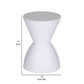 Hillary 17 Inch Side Table, Indoor Outdoor, Hourglass Shape, White Finish By Casagear Home