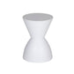 Hillary 17 Inch Side Table Indoor Outdoor Hourglass Shape White Finish By Casagear Home BM315088