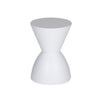 Hillary 17 Inch Side Table Indoor Outdoor Hourglass Shape White Finish By Casagear Home BM315088