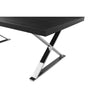 Rix 87 Inch Dining Table Black Wood Top X Chrome Finished Steel Legs By Casagear Home BM315089