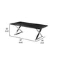 Rix 87 Inch Dining Table Black Wood Top X Chrome Finished Steel Legs By Casagear Home BM315089