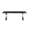 Rix 87 Inch Dining Table, Espresso Brown Wood Top, X Chrome Steel Legs By Casagear Home