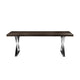 Rix 87 Inch Dining Table, Espresso Brown Wood Top, X Chrome Steel Legs By Casagear Home