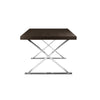 Rix 87 Inch Dining Table, Espresso Brown Wood Top, X Chrome Steel Legs By Casagear Home