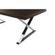 Rix 87 Inch Dining Table, Espresso Brown Wood Top, X Chrome Steel Legs By Casagear Home