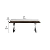 Rix 87 Inch Dining Table, Espresso Brown Wood Top, X Chrome Steel Legs By Casagear Home