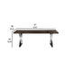 Rix 87 Inch Dining Table, Espresso Brown Wood Top, X Chrome Steel Legs By Casagear Home
