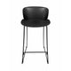Sia 30 Inch Barstool Chair Set of 2 Black Seat and Back Metal Base By Casagear Home BM315092