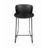 Sia 30 Inch Barstool Chair Set of 2 Black Seat and Back Metal Base By Casagear Home BM315092