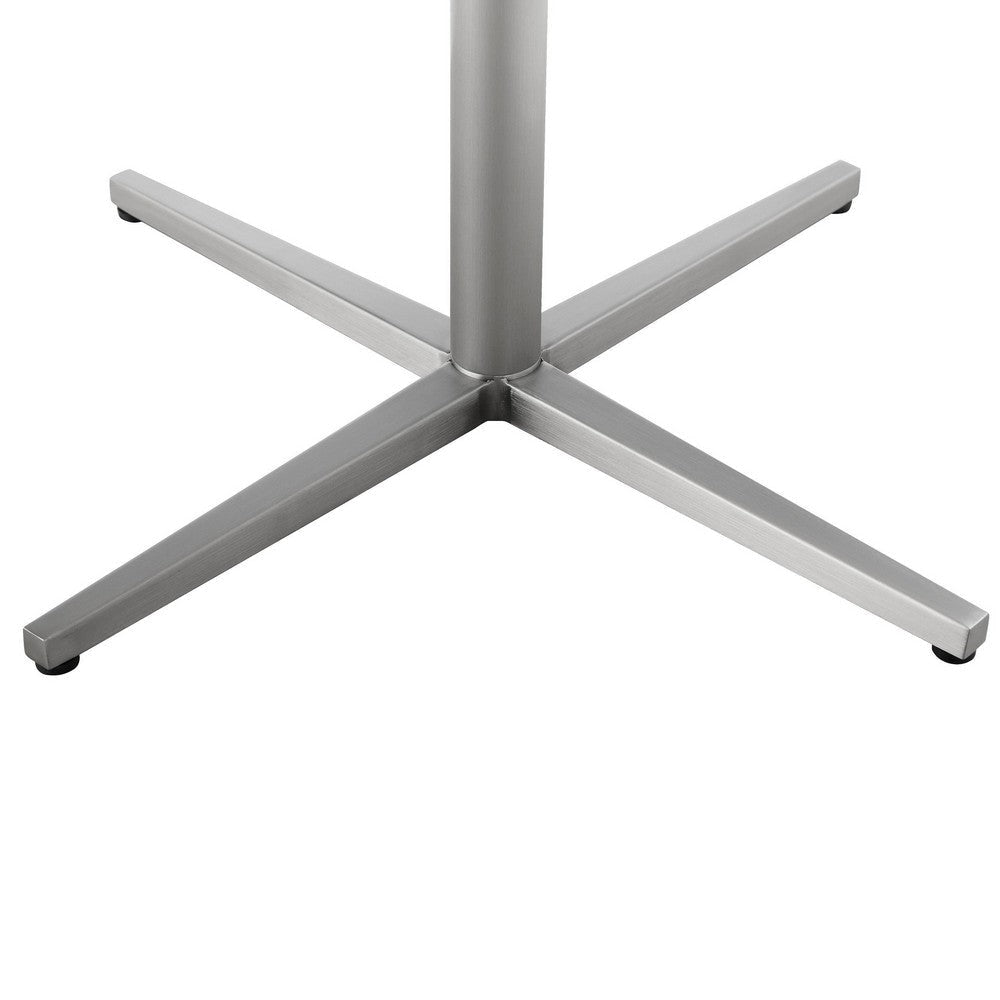 Eva 24 Inch Side End Table Square Green Lacquer Crossed Chrome Steel By Casagear Home