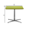 Eva 24 Inch Side End Table Square Green Lacquer Crossed Chrome Steel By Casagear Home