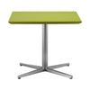 Eva 24 Inch Side End Table, Square Green Lacquer, Crossed Chrome Steel By Casagear Home