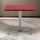 Eva 24 Inch Side End Table Square Red Lacquer Crossed Chrome Steel By Casagear Home BM315096