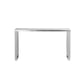 Tom 53 Inch Console Rectangular Top Square Legs Chrome Brushed Metal By Casagear Home BM315100