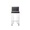 Boly 30 Inch Barstool Chair Gray Velvet Foam Cushions Chrome Steel By Casagear Home BM315106