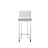 Boly 30 Inch Barstool Chair White Faux Leather Cushions Chrome Steel By Casagear Home BM315107