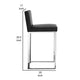 Boly 26’’ Counter Height Chair Black Faux Leather Steel by Casagear Home BM315108