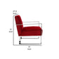 Boly 28 Inch Lounge Chair, Maroon Red Velvet, Cushions, Chrome Steel Base By Casagear Home