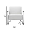 Boly 28 Inch Lounge Chair White Faux Leather Cushions Chrome Steel Base By Casagear Home BM315116