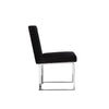 Boly 19 Inch Dining Chair, Set of 2, Black Velvet, Foam, Chrome Steel Base By Casagear Home