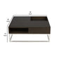 Rina 35 Inch Coffee Table, Removable Tray, Hidden Storage, Espresso Brown By Casagear Home
