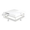 Rina 35 Inch Coffee Table, Removable Tray, Hidden Storage, White Wood By Casagear Home