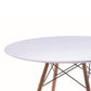 Ben 47 Inch Dining Table Round White Lacquer Tapered Legs Wood Metal By Casagear Home BM315125