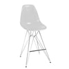 John 27 Inch Barstool Chair, Set of 2, White Seat and a sleek Metal Base By Casagear Home