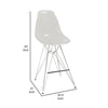John 27 Inch Barstool Chair, Set of 2, White Seat and a sleek Metal Base By Casagear Home