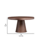 John 53 Inch Dining Table Walnut Brown Round Wood Top Padestal Base By Casagear Home BM315127