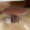 John 53 Inch Dining Table Walnut Brown Round Wood Top Padestal Base By Casagear Home BM315127