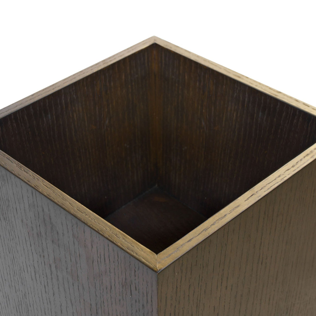 Jo 48 Inch Tall Flower Pot Planter Hidden Indented Box Dark Brown Veneer By Casagear Home BM315130