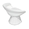 Coll 33 Inch Accent Chair Slatted Metal Curved Back White Faux Leather By Casagear Home BM315135