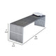 Niki 55 Inch Metal Bench Slatted Rectangular Shape Brushed Silver Steel By Casagear Home BM315140