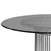 Pima 40 Inch Dining Table, Round Tempered Glass Top, Open Padestal Base By Casagear Home