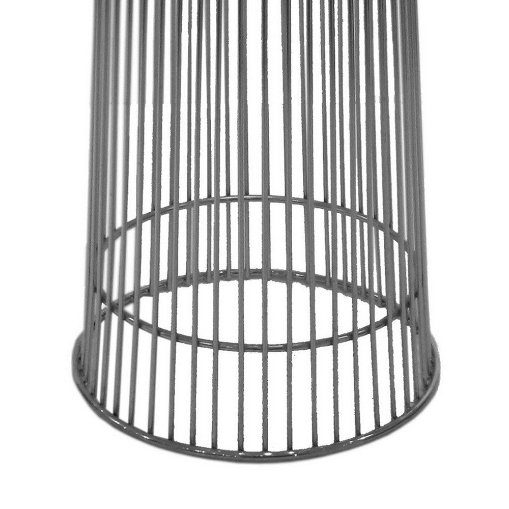 Pima 40 Inch Dining Table, Round Tempered Glass Top, Open Padestal Base By Casagear Home