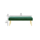 Lida 45 Inch Bench Cushioned Channel Tufting Green Velvet Upholstery Gold By Casagear Home BM315145