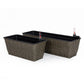 Wiki Self Watering Planter Set of 2, Hand Woven Rattan, Dark Gray Finish By Casagear Home