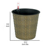 Hema 10 Inch Self Watering Planter, Wicker, Hand Woven Rattan, Brown Finish By Casagear Home