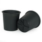 Kiti 6 Inch Set of 5 Round Nursery Planter Pots with Drainage Black Plastic By Casagear Home