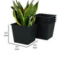 Kiti 6 Inch Set of 5 Square Nursery Planter Pots with Drainage, Black By Casagear Home