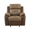 Emma 38 Inch Manual Glider Recliner Chair Brown Microfiber Solid Wood By Casagear Home BM315166