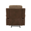Emma 38 Inch Manual Glider Recliner Chair, Brown Microfiber, Solid Wood By Casagear Home