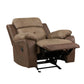 Emma 38 Inch Manual Glider Recliner Chair Brown Microfiber Solid Wood By Casagear Home BM315166