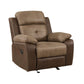 Emma 38 Inch Manual Glider Recliner Chair Brown Microfiber Solid Wood By Casagear Home BM315166