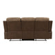 Emma 84 Inch Double Manual Recliner Sofa Soft Brown Microfiber Solid Wood By Casagear Home BM315168