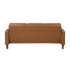 Stark 77 Inch Sofa Brown Faux Leather Track Style Arms Solid Wood Frame By Casagear Home BM315171