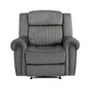 Ben 38 Inch Manual Recliner Chair Gray Microfiber Plush Foam Solid Wood By Casagear Home BM315172