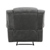 Ben 38 Inch Manual Recliner Chair, Gray Microfiber, Plush Foam, Solid Wood By Casagear Home